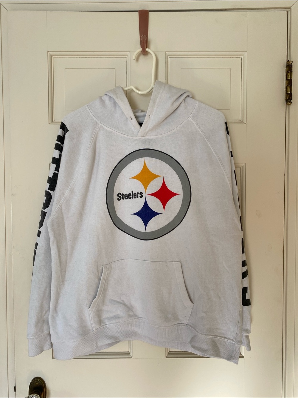 NFL White Pittsburgh Steelers Crewneck Hoodie